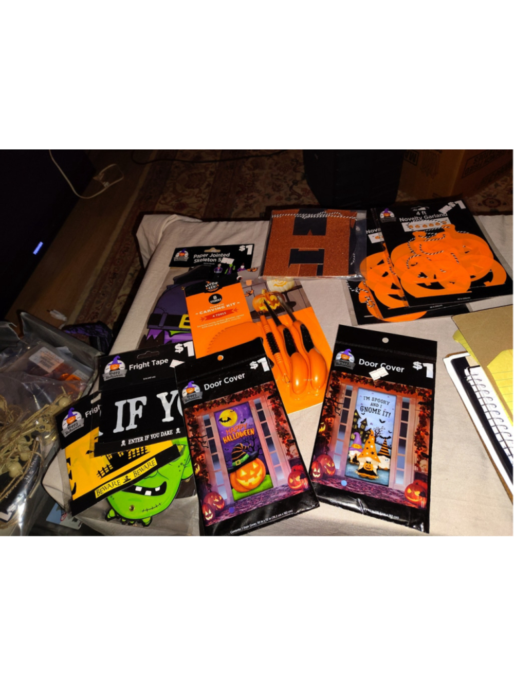 Unbranded Halloween Pumpkin Novelty Garland One Size Orange Black